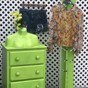 Zara Floral and Ruffles Blouse